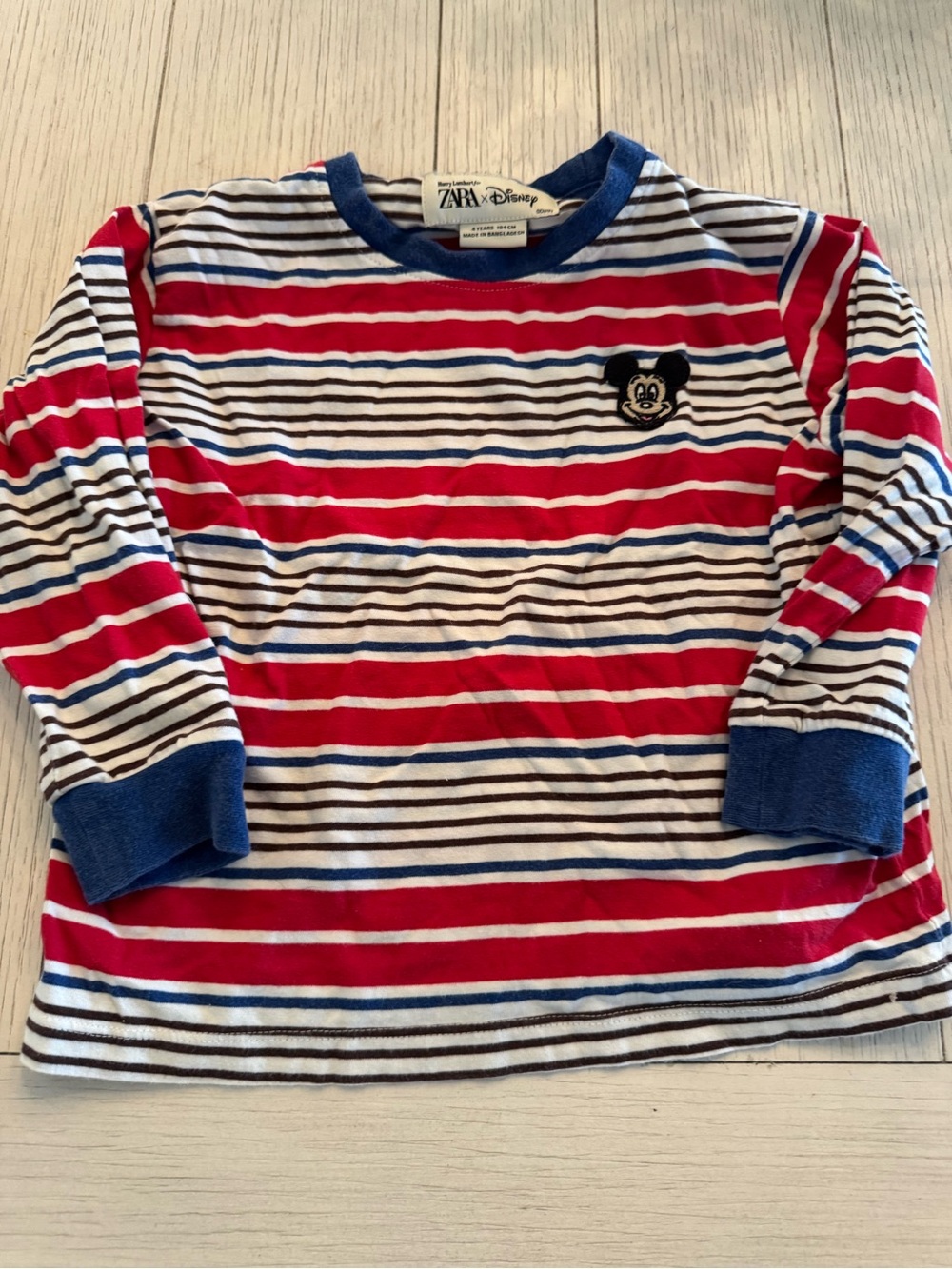 Zara Kids Striped Long-Sleeve Top in Red, White & Blue